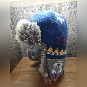 Gap Star Wars Knit Trapper Hat Beanie Size Small 6-9 Years Faux Fur Youth Kids